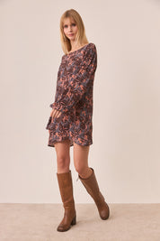 VESTIDO CORTO SOMBRA HOJAS - PINK