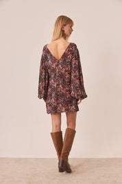 VESTIDO CORTO SOMBRA HOJAS - PINK