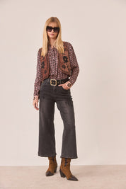 RETRO FLOWER SHIRT BLOUSE - PINK