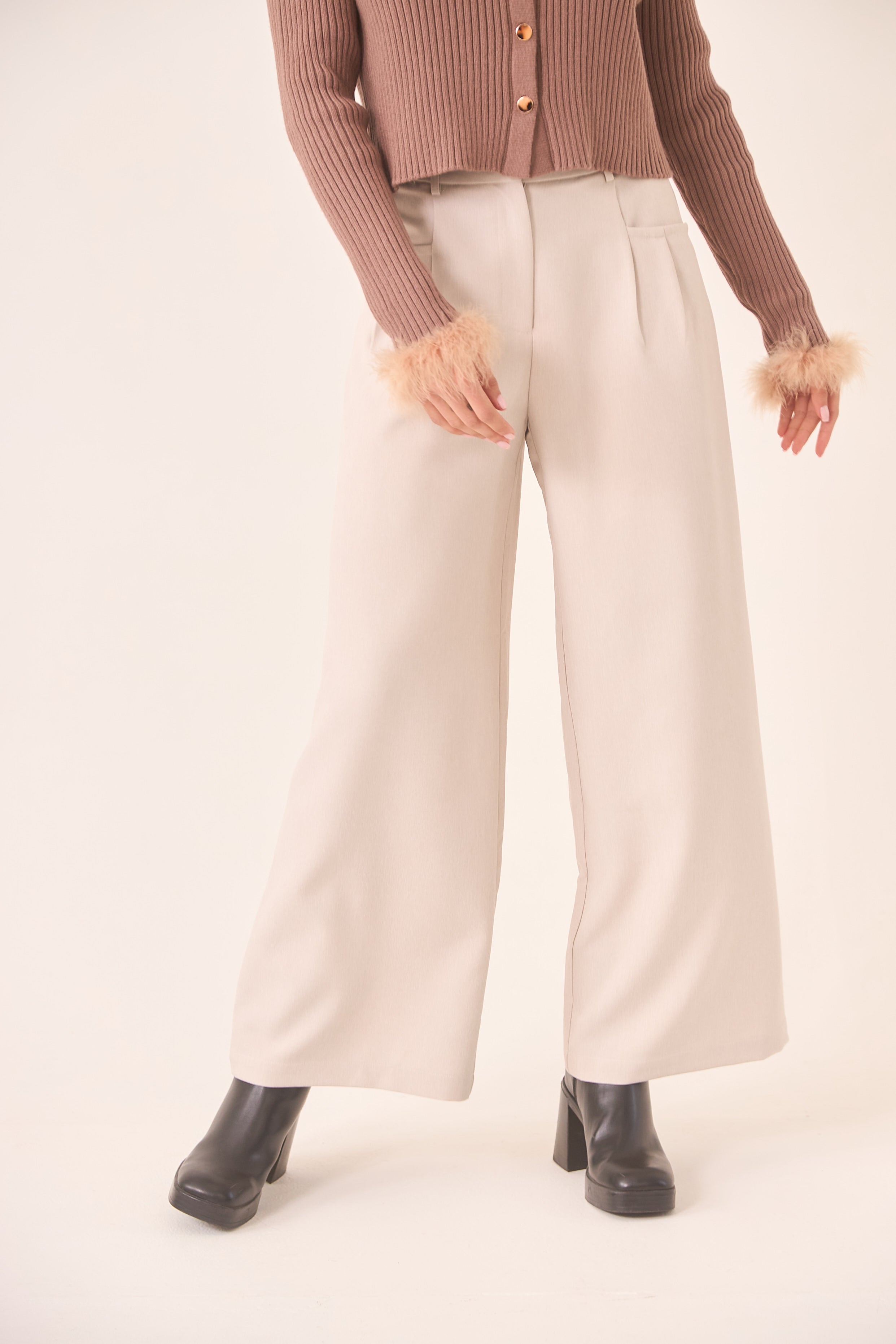 PANTALÓN SASTRE WIDE LEG - IVORY