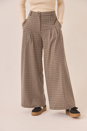 PANTALÓN SASTRE PATA DE GALLO  - CAMEL