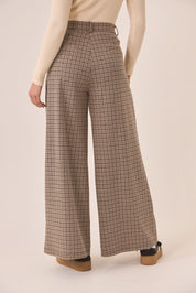 PANTALÓN SASTRE PATA DE GALLO  - CAMEL