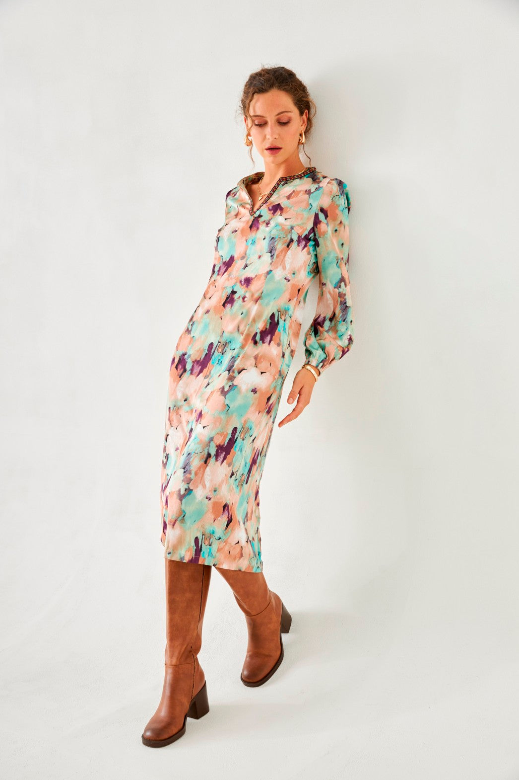 VESTIDO ESTAMPADO DIFUMINADO - PINK