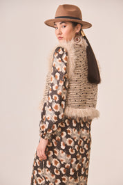 VESTIDO ESTAMPADO CINTURA ENTALLADA - BLACK