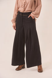 PANTALÓN PINZAS WIDE LEG  - BLACK