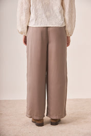 PANTALÓN PINZAS WIDE LEG - CAMEL