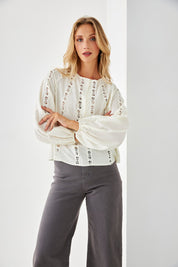 BLUSA DETALLES CALADOS - IVORY