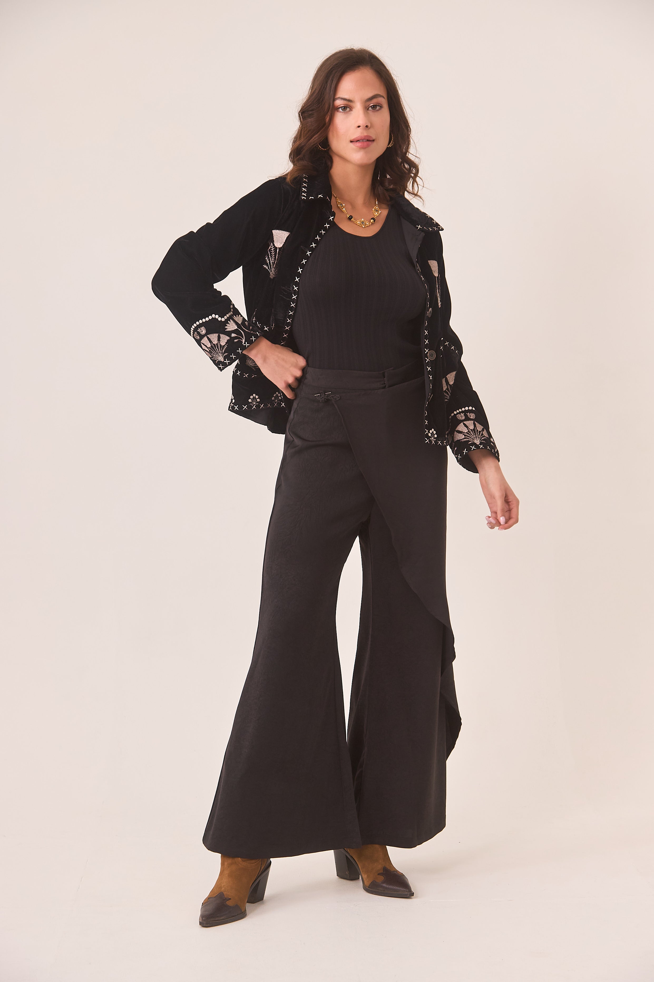 PANTALÓN FLUIDO PAREO - BLACK