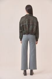 TIE-CUT BLOUSE - GREEN