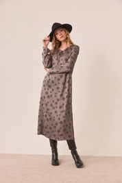 VESTIDO RECTO ESTAMPADO - GREY