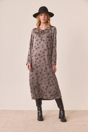 VESTIDO RECTO ESTAMPADO - GREY