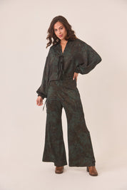 PANTALÓN PAREO FLUIDO ESTAMPADO - GREEN