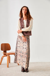 FALDA LARGA ESTAMPADO MULTICOLOR - IVORY