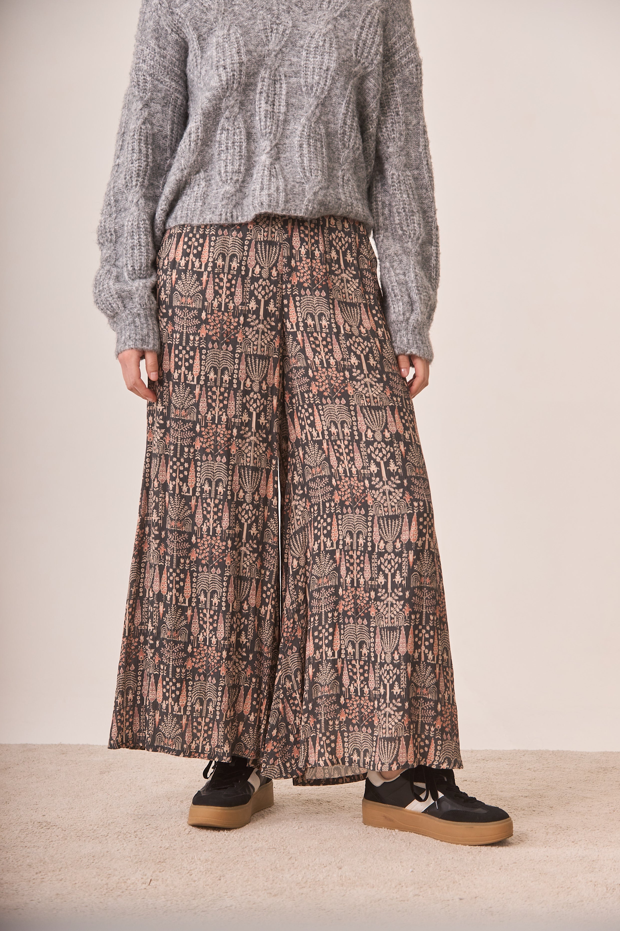 PANTALÓN FLUIDO ESTAMPADO - BLACK