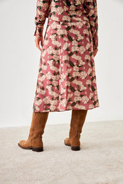 FALDA MIDI FLORAL - PINK