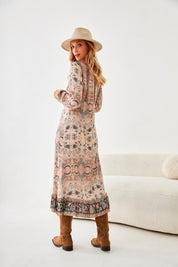 VESTIDO LARGO MODAL ESTAMPADO - IVORY