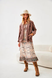 VESTIDO LARGO MODAL ESTAMPADO - IVORY