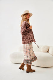 VESTIDO LARGO MODAL ESTAMPADO - IVORY