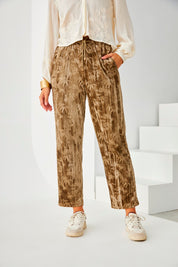 PANTALÓN JOGGING TERCIOPELO PALMERITAS KHAKI - GOLDEN