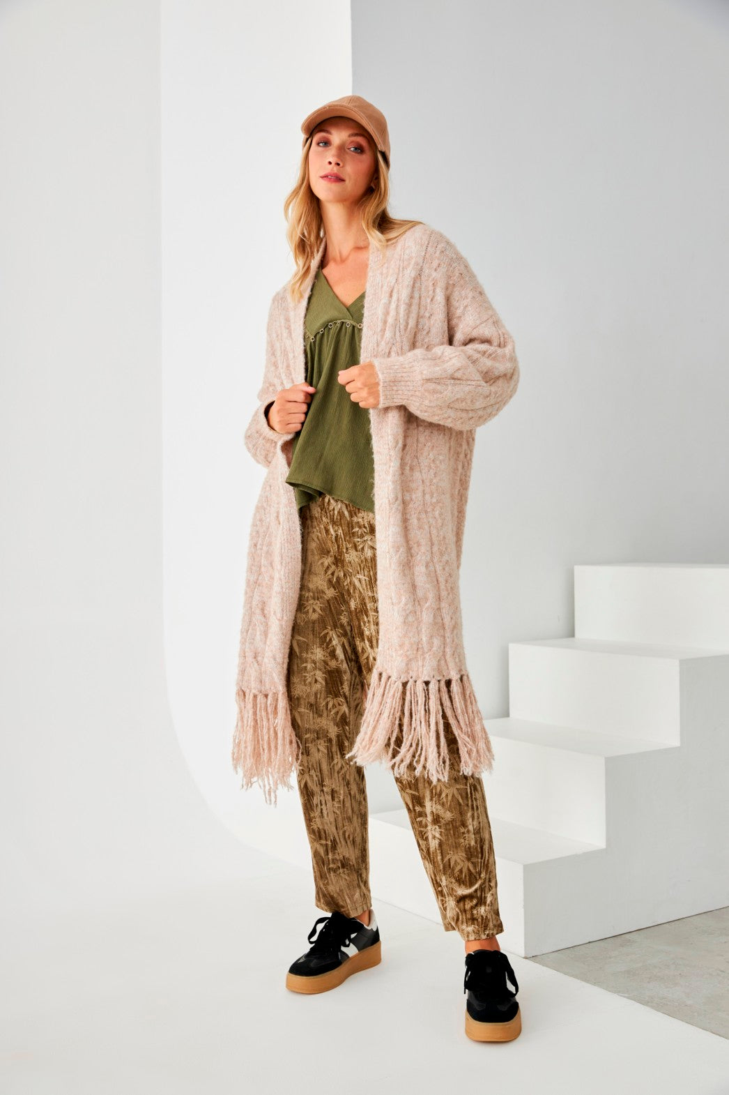 PANTALÓN JOGGING TERCIOPELO PALMERITAS KHAKI - GOLDEN