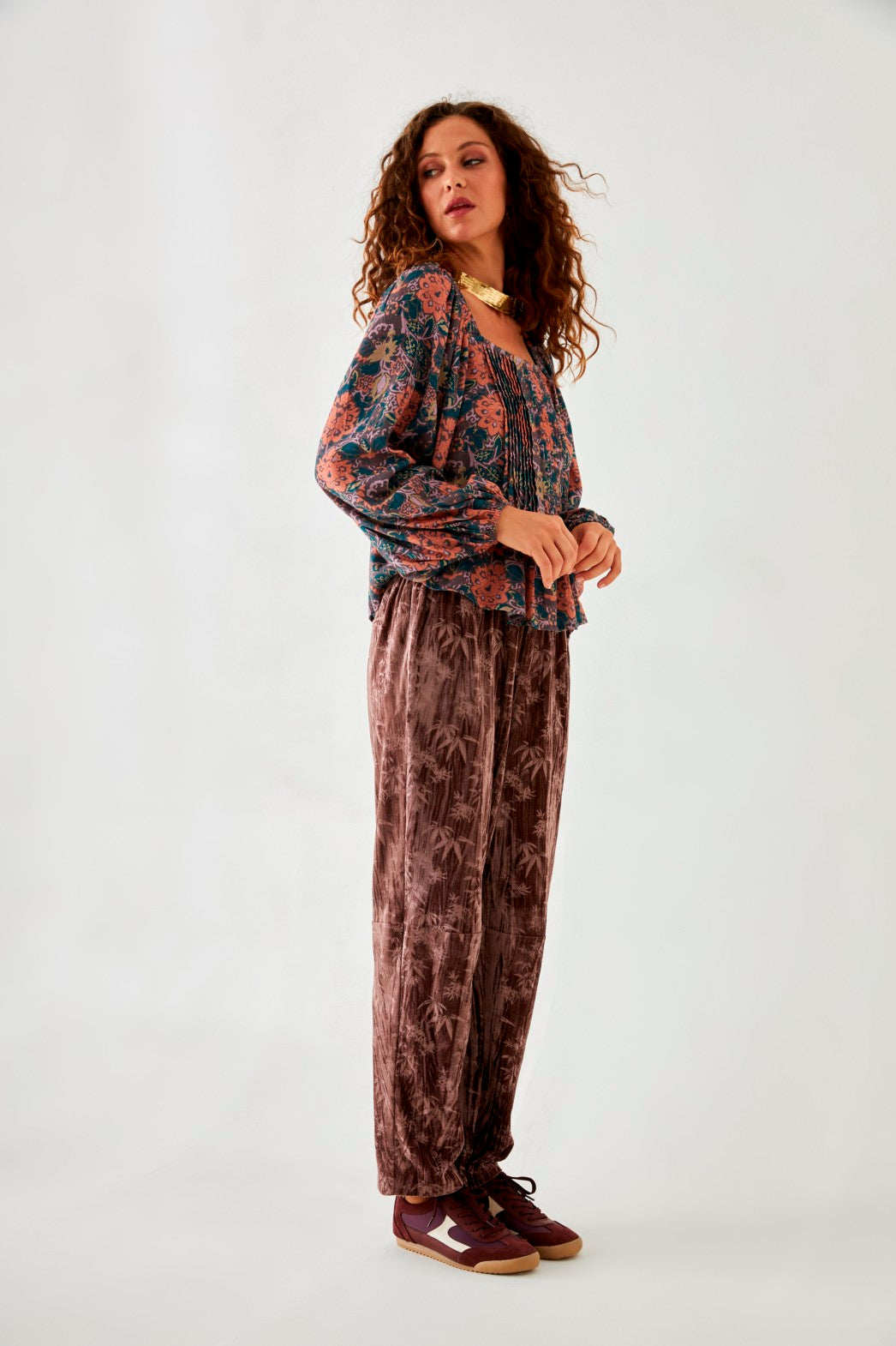 PANTALÓN JOGGING TERCIOPELO PALMERITAS - TAUPE