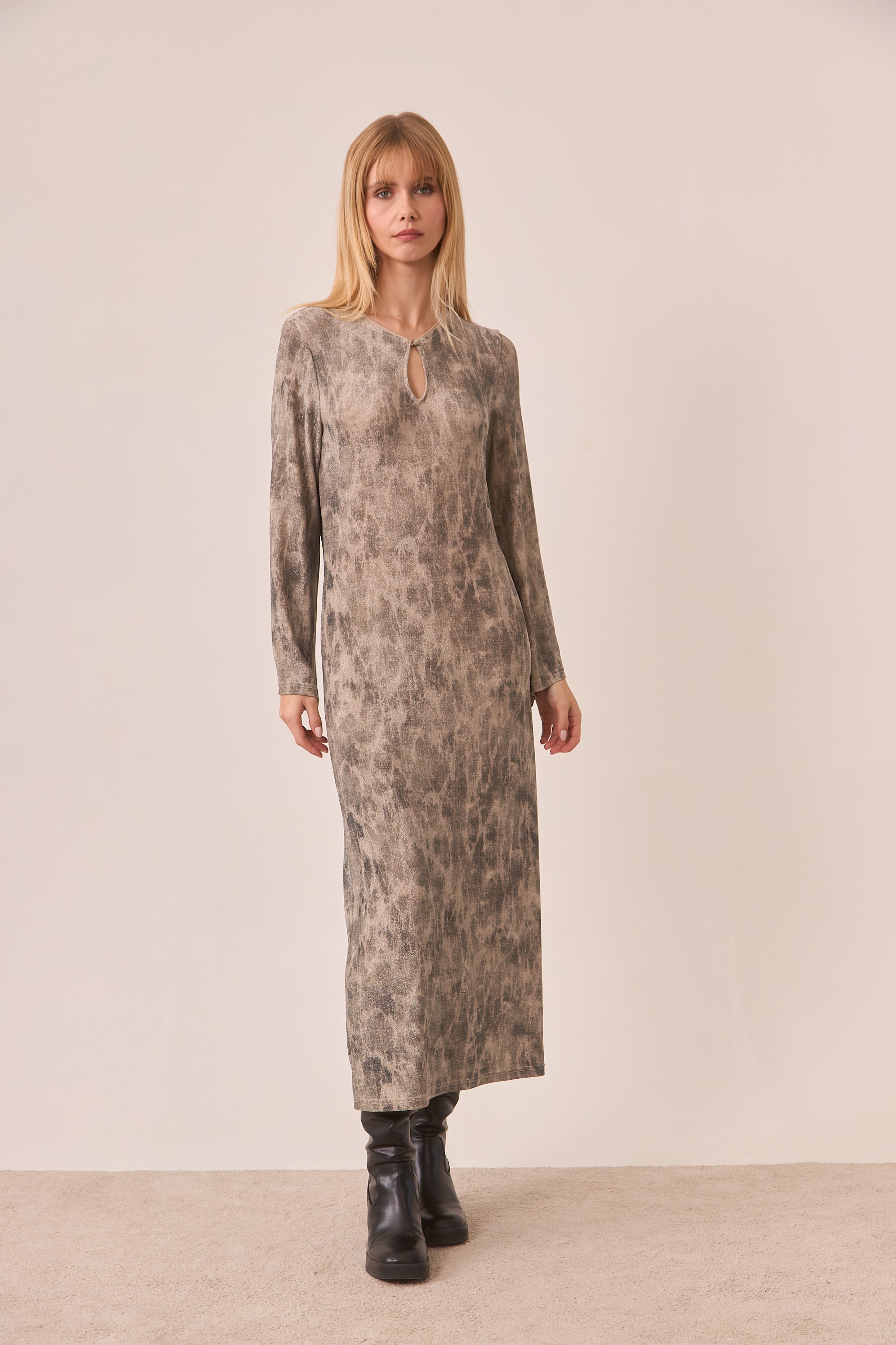 VESTIDO LÚREX TIE DYE - GREY