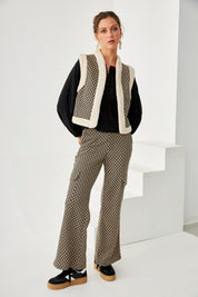 PANTALÓN CARGO JACQUARD - BLACK