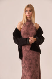 VESTIDO HALTER TIE-DYE LÚREX - PINK