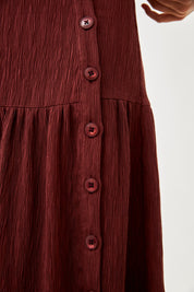 FALDA BOTONES VOLANTE - BURGUNDY