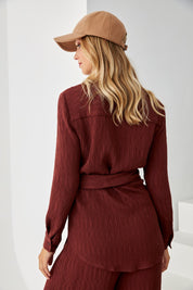 BLUSA CRUZADA LAZADA - BURGUNDY