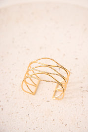 BRAZALETE RÍGIDO PIEDRAS - GOLDEN