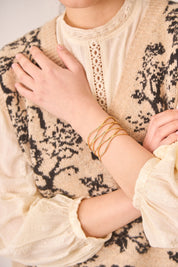 BRAZALETE RÍGIDO PIEDRAS - GOLDEN