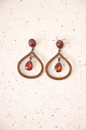 PENDIENTES FORMA GOTA  - BURGUNDY