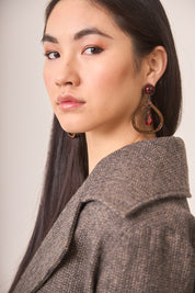 PENDIENTES FORMA GOTA  - BURGUNDY