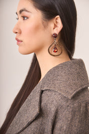 PENDIENTES FORMA GOTA  - BURGUNDY