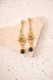 PENDIENTES ESFERA COLOR - BLACK