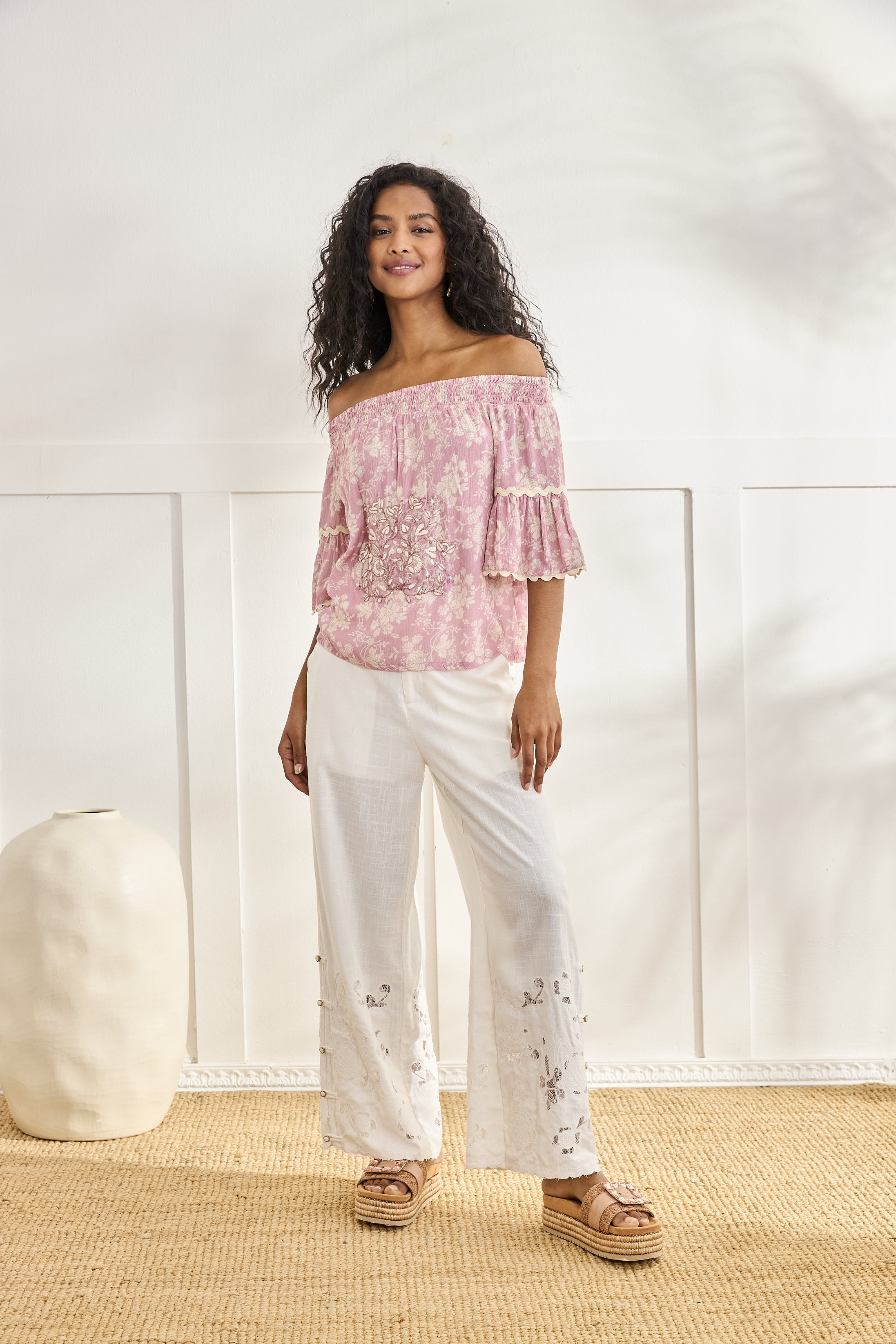 LACE-UP TROUSERS - WHITE – NKNnekane