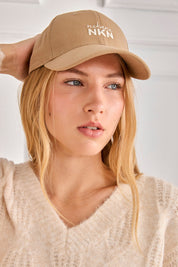 EMBROIDERED LOGO CAP - CAMEL