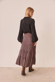 MAO BLOUSE WITH TIES - BLACK