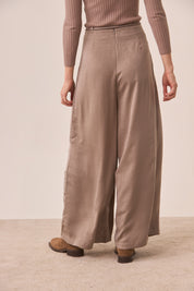 PANTALÓN PALAZZO PINZAS - CAMEL