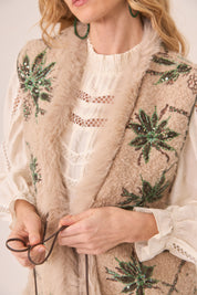 FANTASY SHEEPSKIN VEST - IVORY