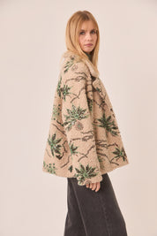 Short Fancy Sheepskin Coat - Ivory