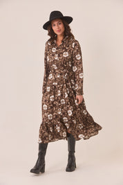 VESTIDO CAMISERO TIE DYE - CHOCOLATE