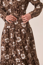 VESTIDO CAMISERO TIE DYE - CHOCOLATE