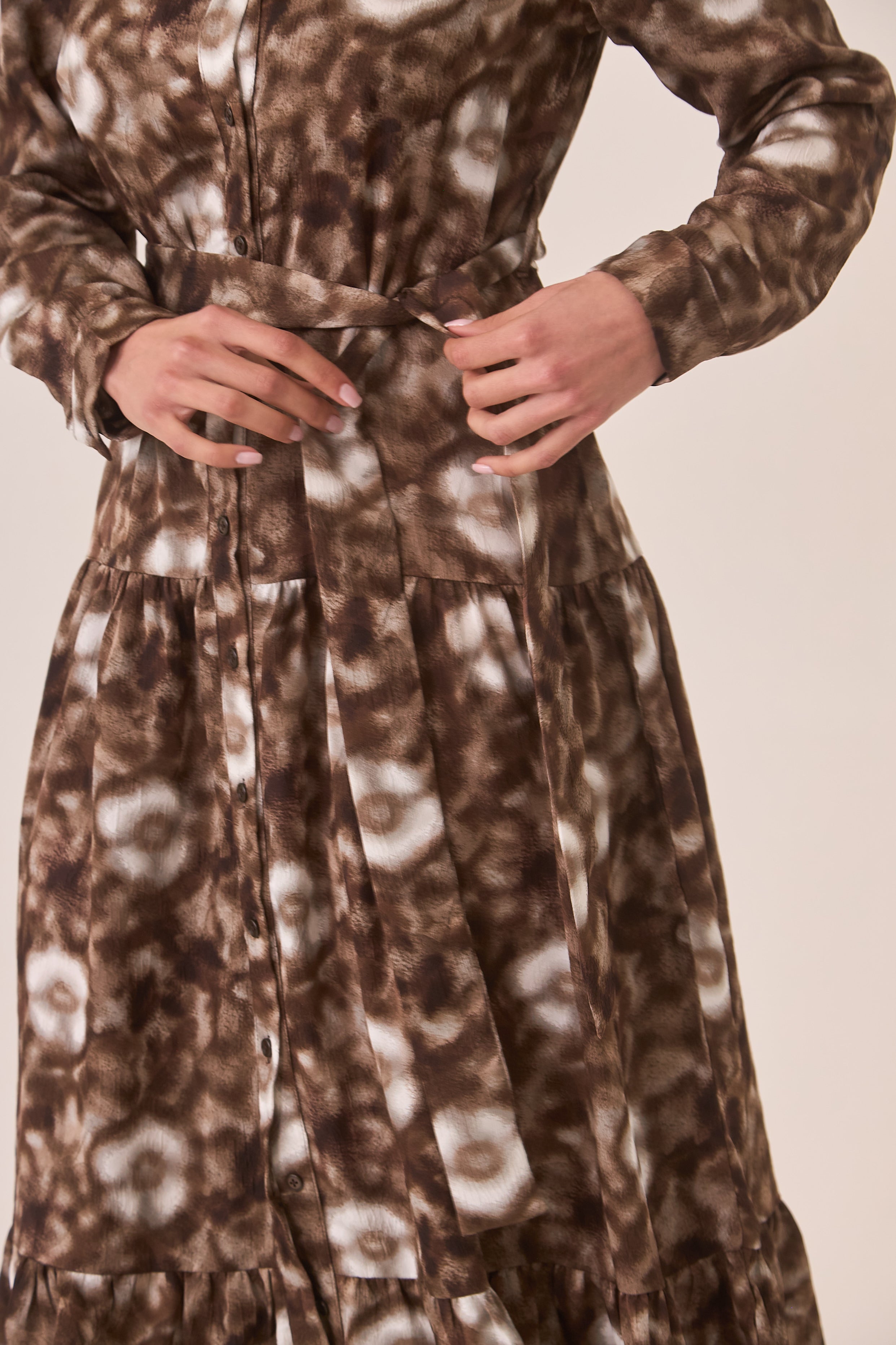 VESTIDO CAMISERO TIE DYE - CHOCOLATE