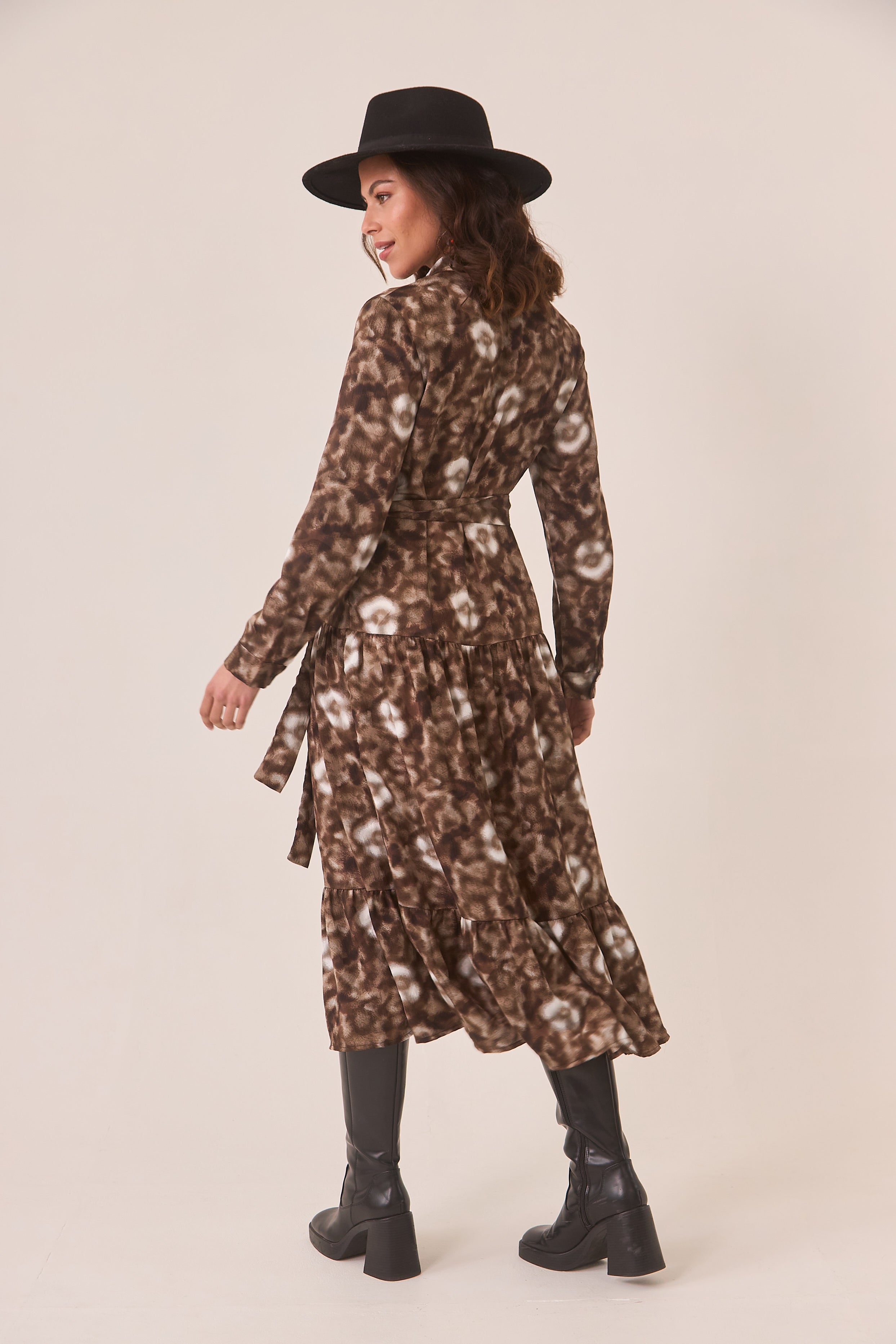 VESTIDO CAMISERO TIE DYE - CHOCOLATE