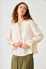 BLUSA CORSARIA BORDADOS - IVORY