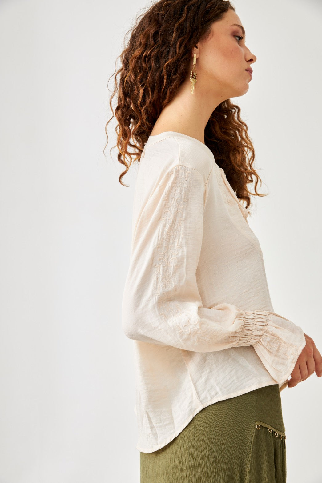 BLUSA CORSARIA BORDADOS - IVORY