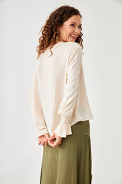 BLUSA CORSARIA BORDADOS - IVORY