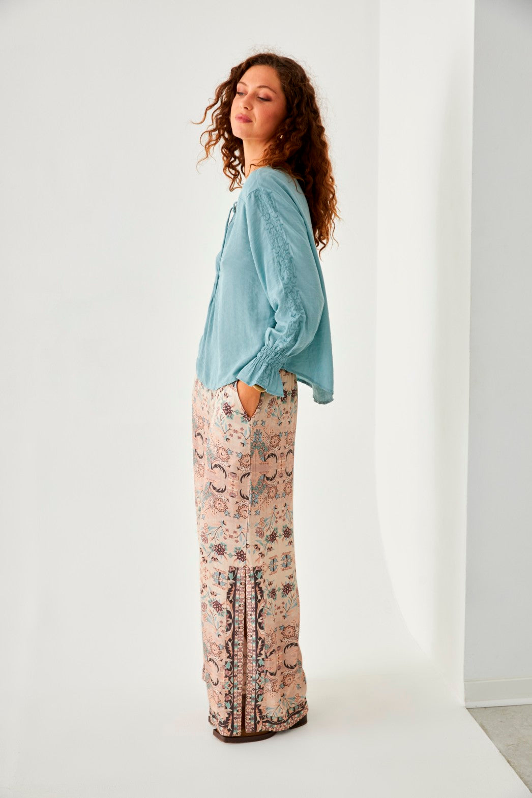 EMBROIDERY CORSAIR BLOUSE - BLUE